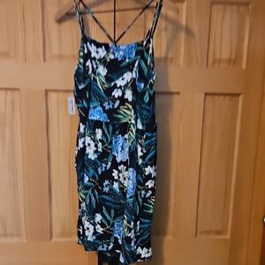 Old Navy Black and Blue Floral Dress